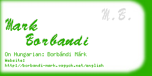 mark borbandi business card